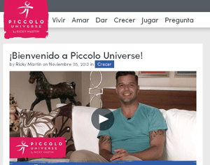 Ricky Martin presenta Piccolo Universe. Video promocional de la página web