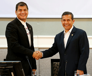 Rafael Correa y Ollanta Humala, encuentro binacional