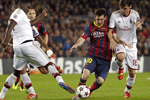  Liga de Campeones, Barcelona vence al Milan