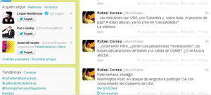 Declaraciones del presidente Rafael Correa en Twitter