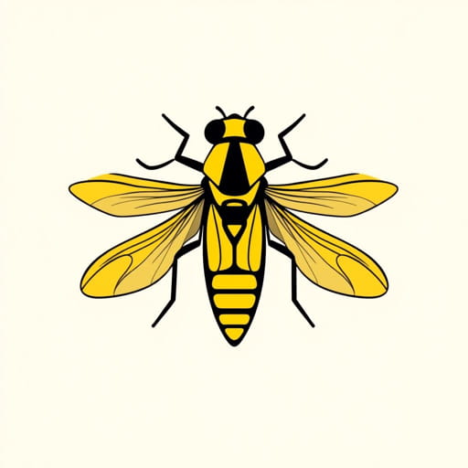 Yellow And Black Sawfly