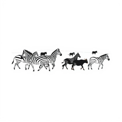 Zebra And Wildebeest Migration