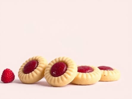 Raspberry Almond Thumbprint Cookies