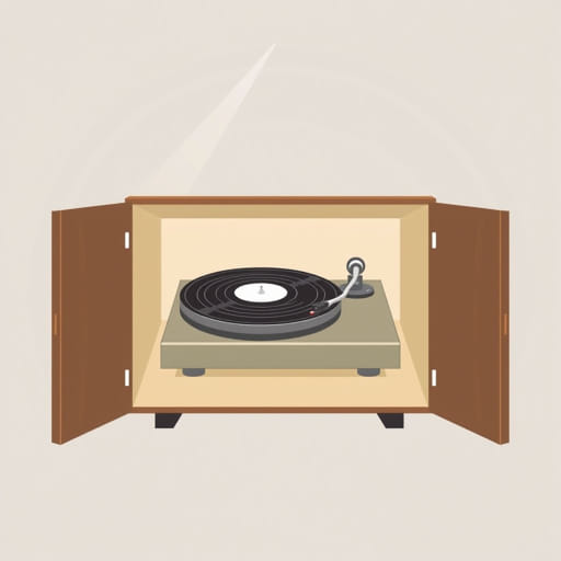 Vintage Record Player Cabinet