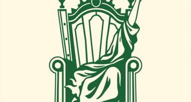 Green Lithograph Throne And Liberty