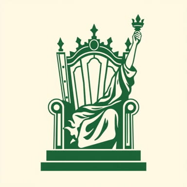 Green Lithograph Throne And Liberty
