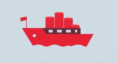 Red Coins On The Ship Afloat